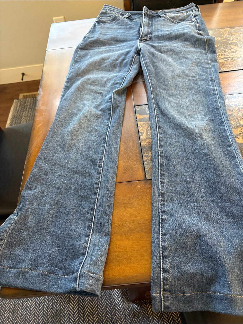 Judy Blue Medium Blue Flared Wide-Leg Jeans